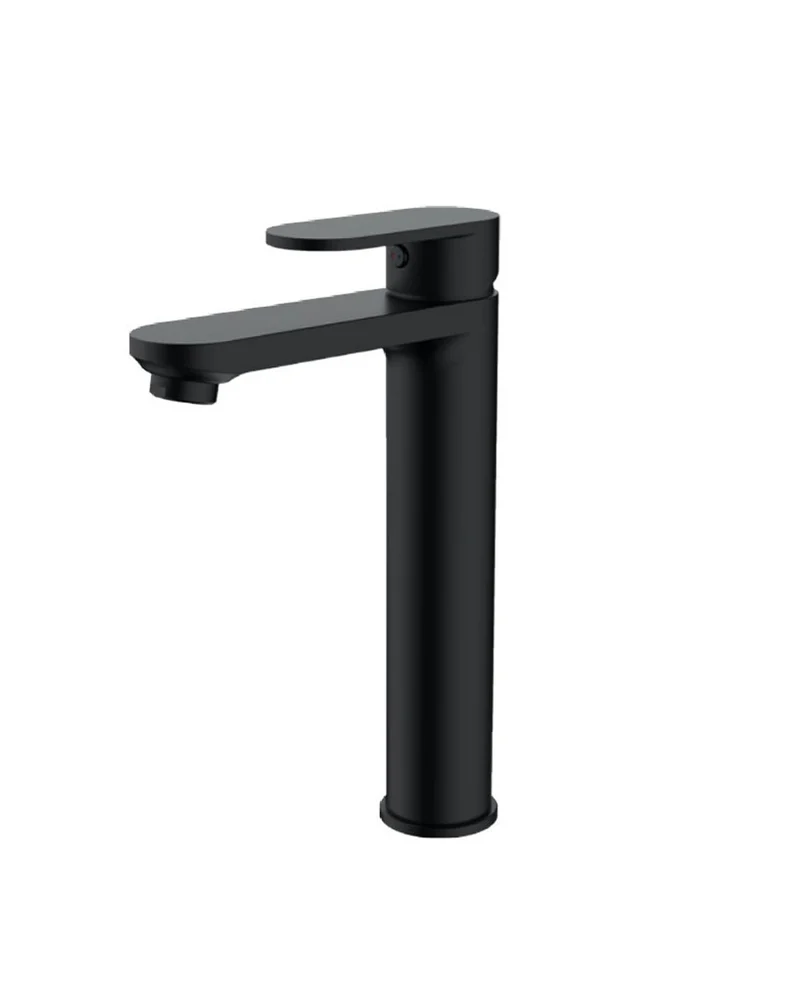 Legend Grifo Alto de Baño Monomando de Fácil Instalación | Grifo de Lavabo Alto para Baño Con Mezclador | Cromo y Negro Mate | Negro mate