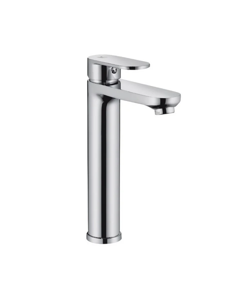 Legend Grifo Alto de Baño Monomando de Fácil Instalación | Grifo de Lavabo Alto para Baño Con Mezclador | Cromo y Negro Mate | Cromo