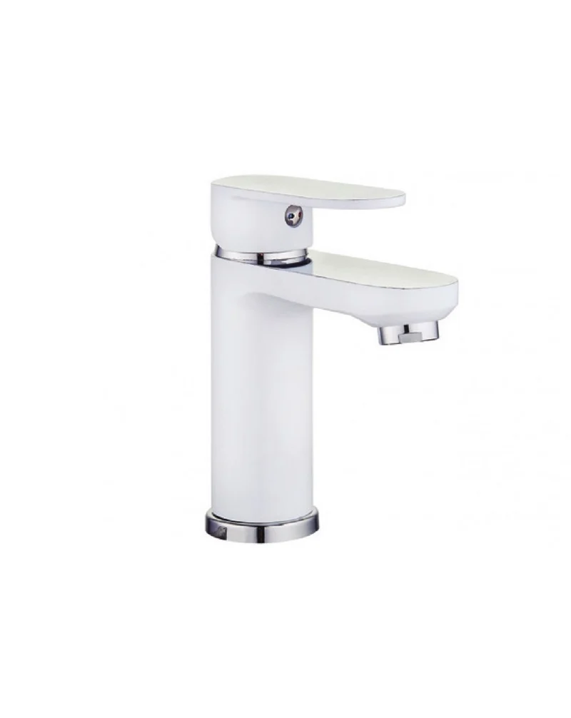 Legend Grifo de Baño Monomando de Fácil Instalación | Grifo de Lavabo para Baño Con Mezclador | Color Cromo-Negro Mate-Blanco | blanco