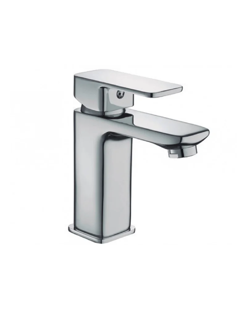 Skara Grifo de Baño Monomando de Fácil Instalación| Grifo de Lavabo para Baño Con Mezclador | Color Cromo-Negro Mate | Cromo
