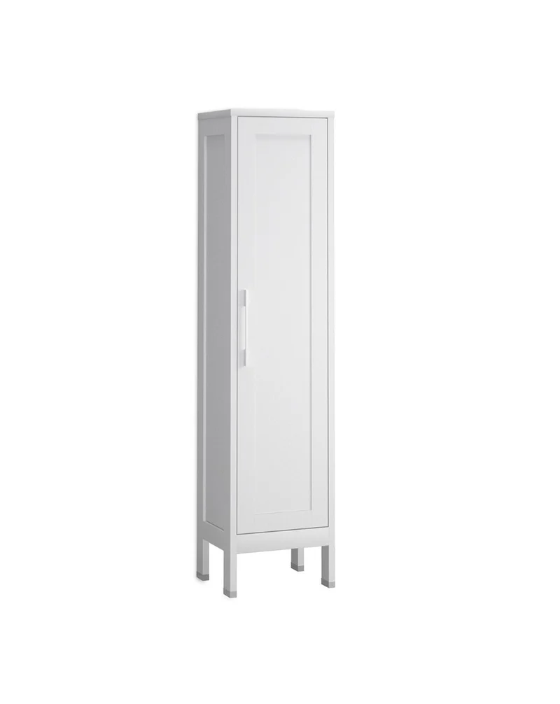 Toscana Columna de Baño a Suelo 1 Puerta | Armario Alto Baño con Patas 160x35,7x32,5cm | Blanco Mate