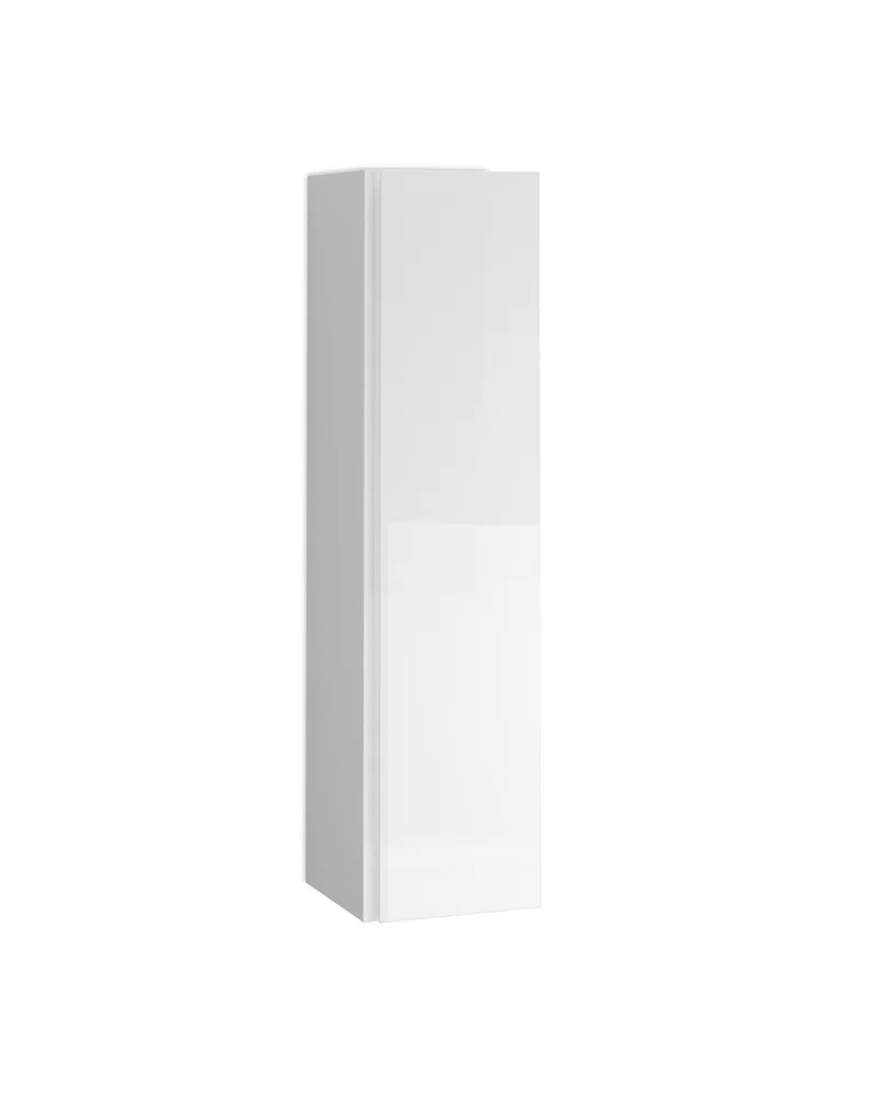 Cairo Columna de Baño Suspendida 1 Puerta | Armario Alto Baño Colgante 140x34,9x32,2cm | Blanco Brillo