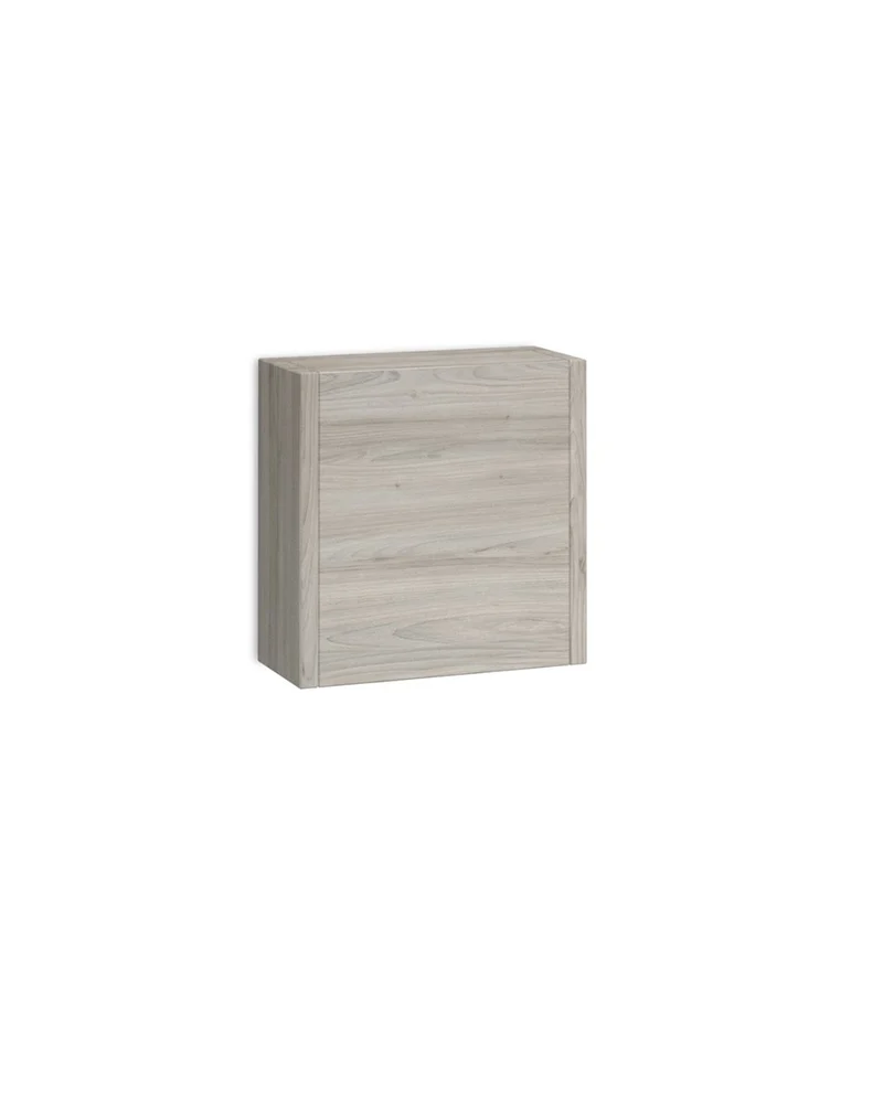 Joker Mueble Auxiliar de Baño Suspendido Cuadrado 1 Puerta con Cierre Amortiguado| Armario Baño Colgante | 35x34,9x17 | Pino gris