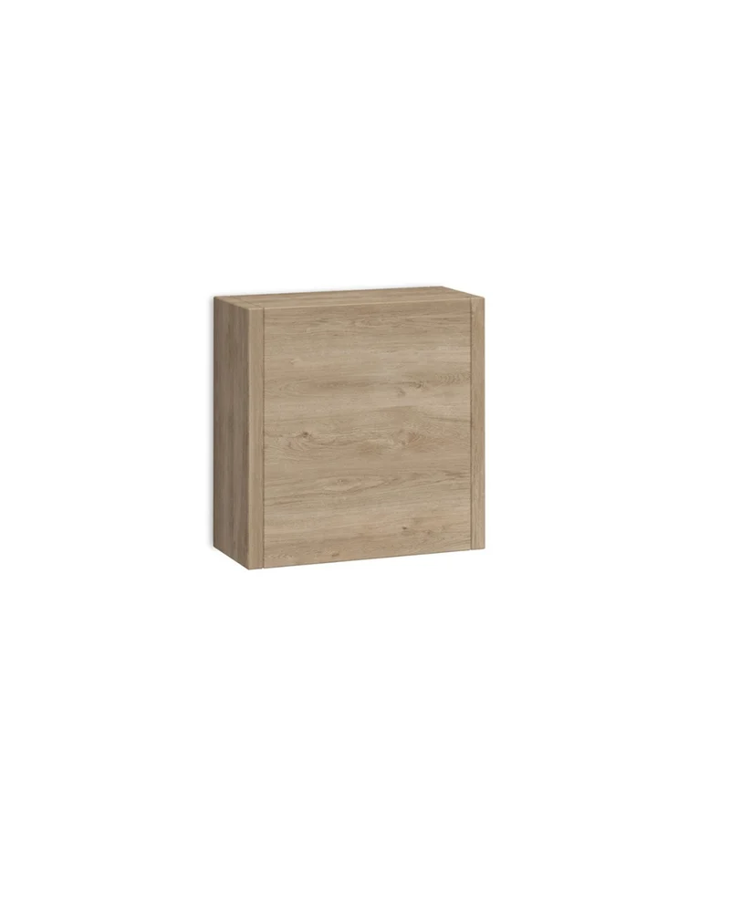 Joker Mueble Auxiliar de Baño Suspendido Cuadrado 1 Puerta con Cierre Amortiguado| Armario Baño Colgante | 35x34,9x17 | Roble natural