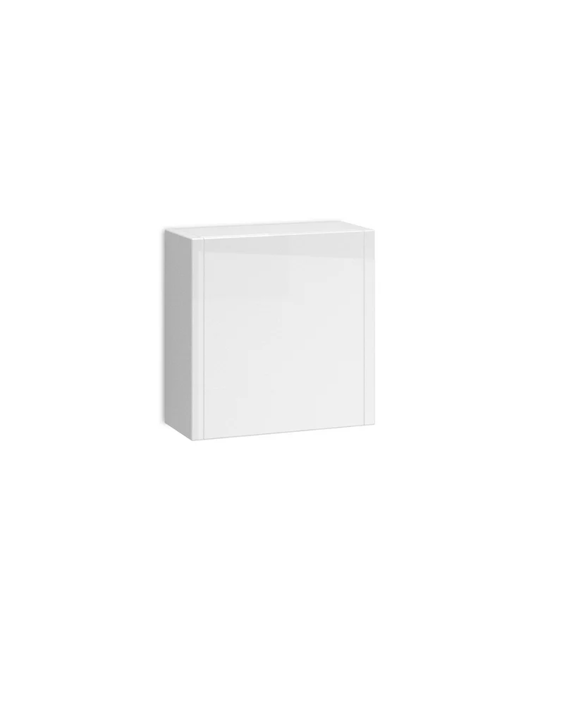 Joker Mueble Auxiliar de Baño Suspendido Cuadrado 1 Puerta con Cierre Amortiguado | Armario Baño Colgante | 35x34,9x17 | Blanco Brillo