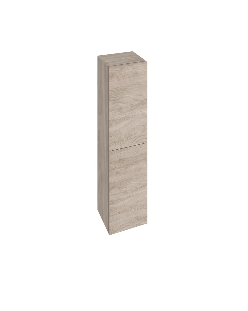 Landes Columna de Baño Suspendida 2 Puertas con Apertura Push y Cierre Amortiguado | 140 x 34,9 x 31,9cm | Pino gris