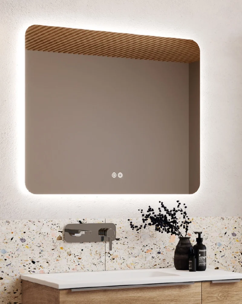 Verona Espejo Pared Rectangular Baño | Luz Ambiental | Sensor Táctil On/Off