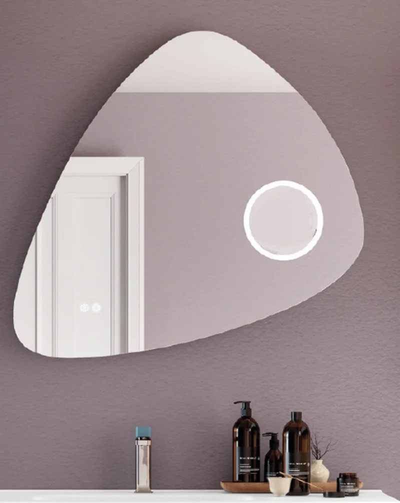 Stone Espejo Pared Baño | Luz Ambiental | Sensor Táctil On/Off | Espejo Led de Baño Stone | 80cmx80cm| Lupa de Aumento x3