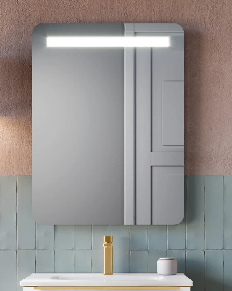 Rain Espejo de Pared Rectangular | Espejo Decorativo con luz led Rectangular | Espejo de Baño Rectangular