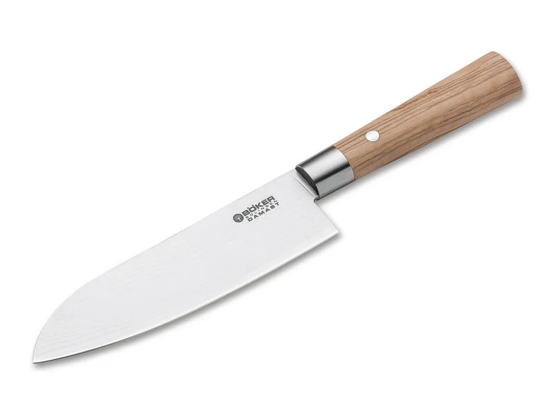 Cuchillo de Cocina Böker Solingen Santoku Damasco de Oliva