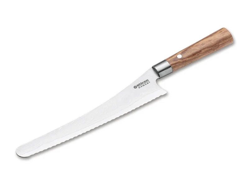 Cuchillo de Cocina Böker Solingen para Pan de Damasco de Olivo