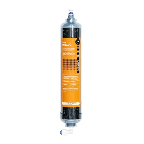 Sistema de filtro de agua desionizada en línea Frizzlife DI210C, 0 TDS, filtro de resina, purificador de agua DI para sistema de ósmosis inversa, acuario, hidroponía, 10 pulgadas
