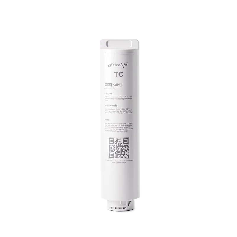 Cartucho de filtro posterior de repuesto Frizzlife ASR713 para sistema de ósmosis inversa PX600 (tercera etapa)