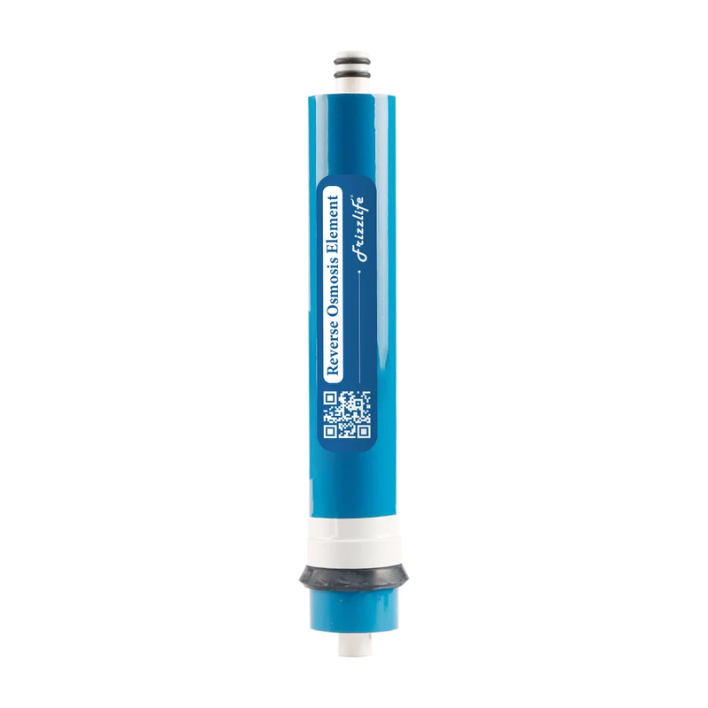Membrana de ósmosis inversa de repuesto universal FRIZZLIFE (50 galones por día) para sistemas de ósmosis inversa de acuarios. Compatible con sistemas universales de filtración de agua por ósmosis inversa. Modelo: QRO.