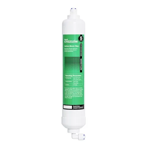 Filtro de repuesto Frizzlife CTO210W para sistema de ósmosis inversa de acuario FAF100 (segunda etapa)