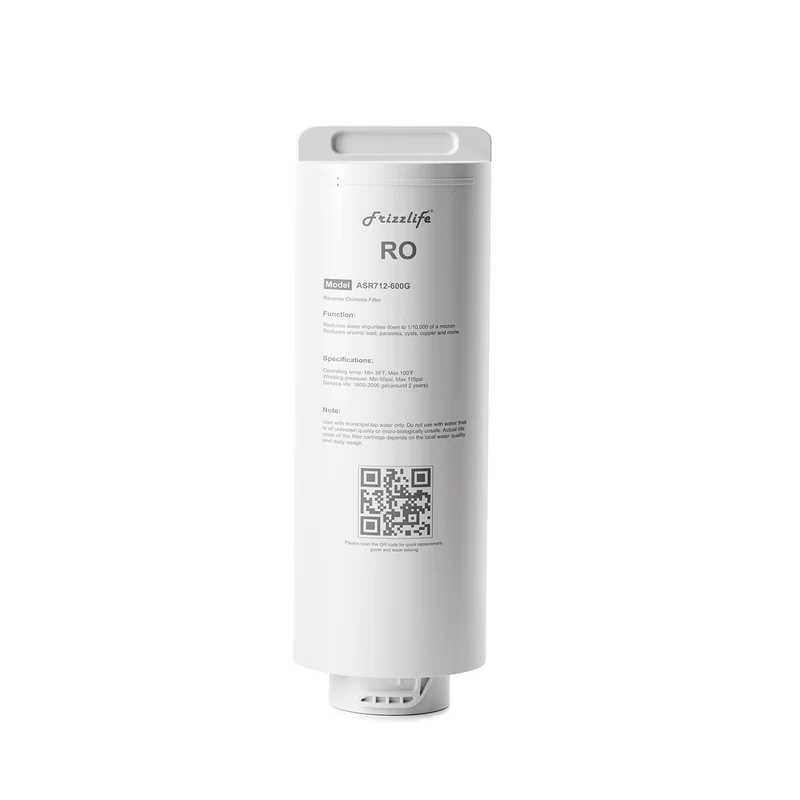 Cartucho de filtro de ósmosis inversa de repuesto Frizzlife ASR712-600G para sistema de ósmosis inversa PX600 (segunda etapa)