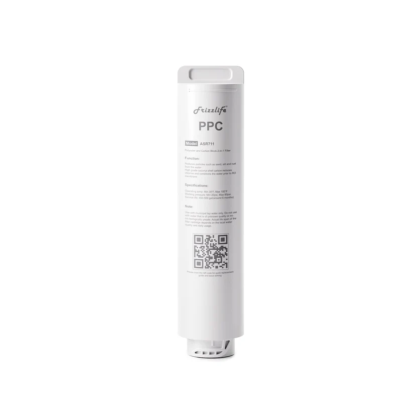 Cartucho de filtro de repuesto Frizzlife ASR711 para sistema de ósmosis inversa PX600 (primera etapa)