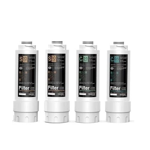 Kits de carcasa de repuesto Frizzlife SKP-HF (paquete de 4) con cartuchos de filtro en el interior para sistemas de filtro de agua debajo del fregadero SK99 y SP99