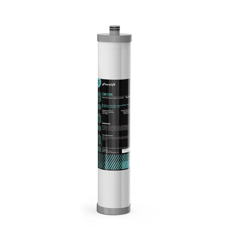 Cartucho de filtro de repuesto Frizzlife CB15R para filtros de agua bajo fregadero DW15, TW15, DW15F y TW15F