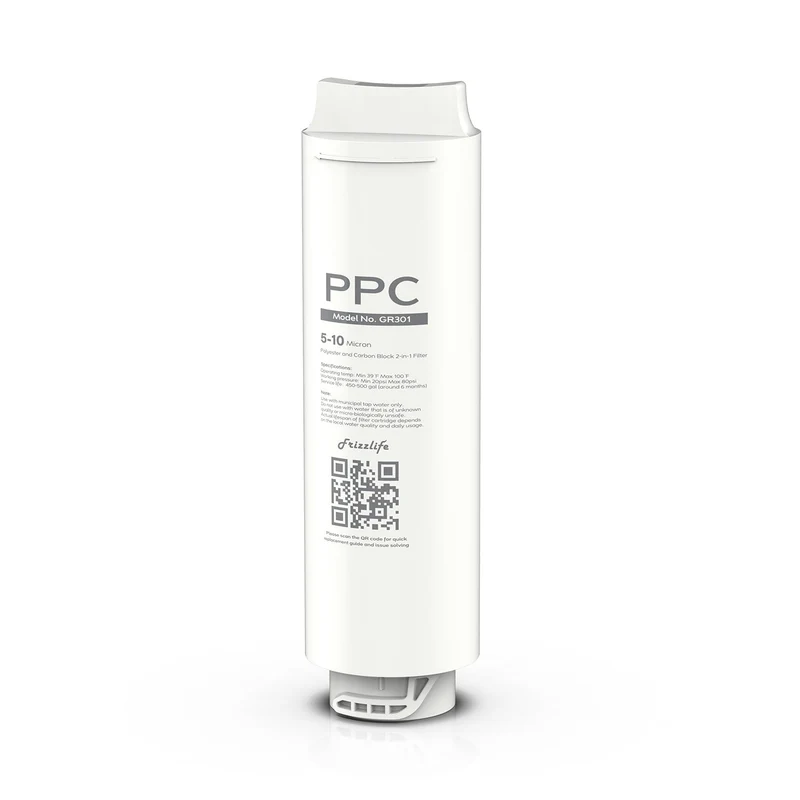 Cartucho de filtro de repuesto Frizzlife GR301 (PPC) para el filtro de agua de ultrafiltración GX99