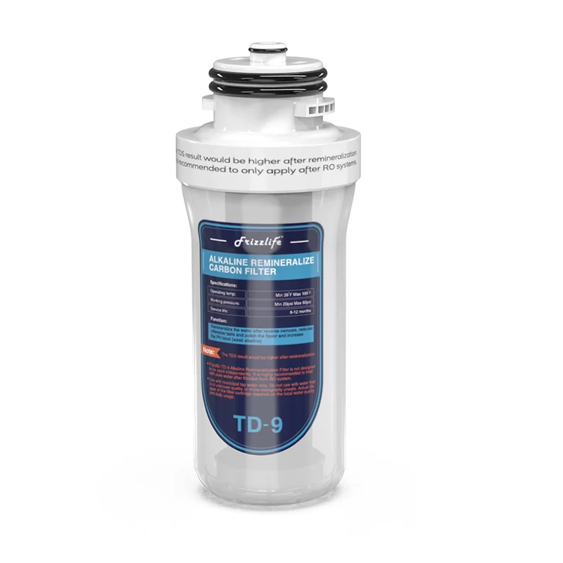 Cartucho de filtro de repuesto Frizzlife TD-F2 para TD-9, filtro alcalino de remineralización