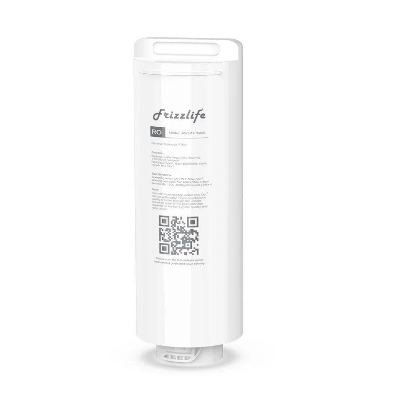 Cartucho de filtro de repuesto para ósmosis inversa FRIZZLIFE ASR312-500G para PX500, PX500-A (segunda etapa)