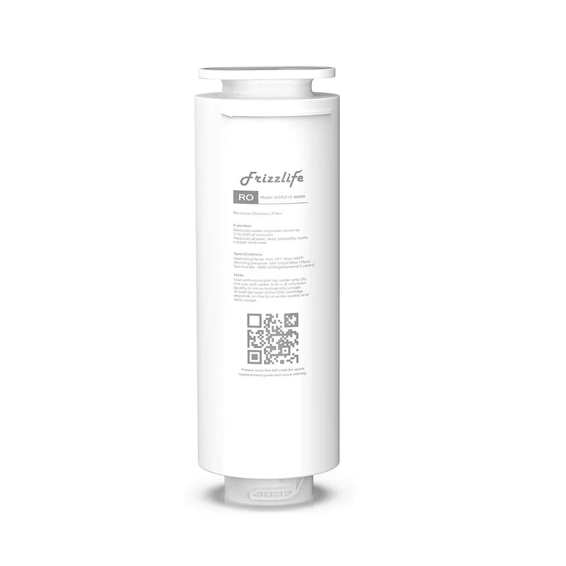 Cartucho de filtro de repuesto FRIZZLIFE ASR212-600G RO para sistema de filtro debajo del fregadero PD600 RO (segunda etapa)
