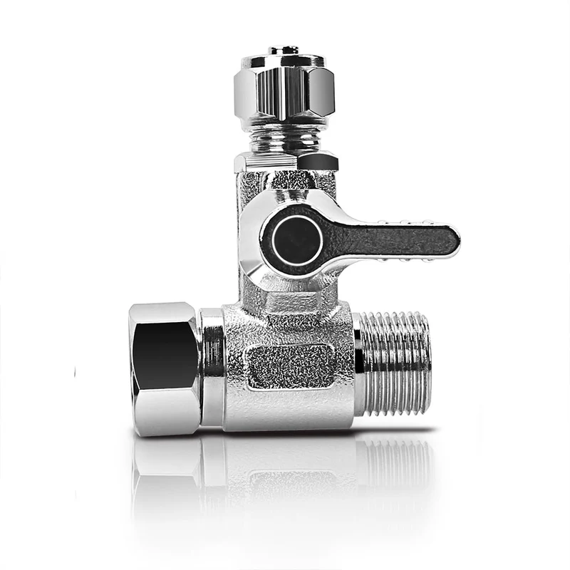 Adaptador de agua de alimentación de latón Frizzlife para filtros de agua de ósmosis inversa y máquina de hielo: diámetro exterior de 3/8" y 3/8"