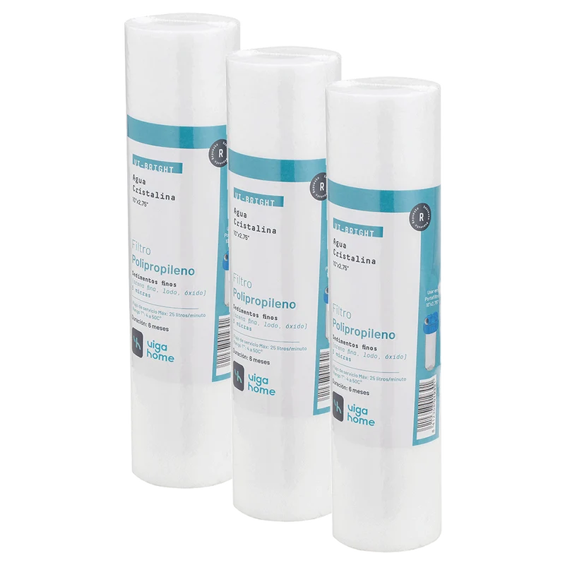 Pack 3 unidades Filtro de Agua polipropileno 10"x2,75" - 5 micras