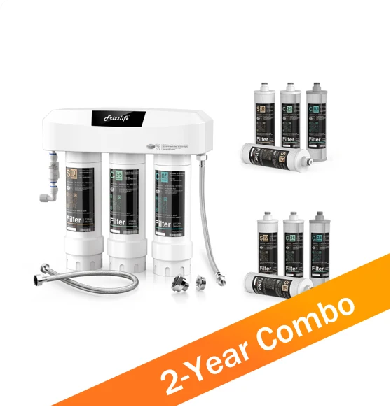 SK99-NEW Under Sink Water Filter with a TWO-Year Replacement Filters Combo