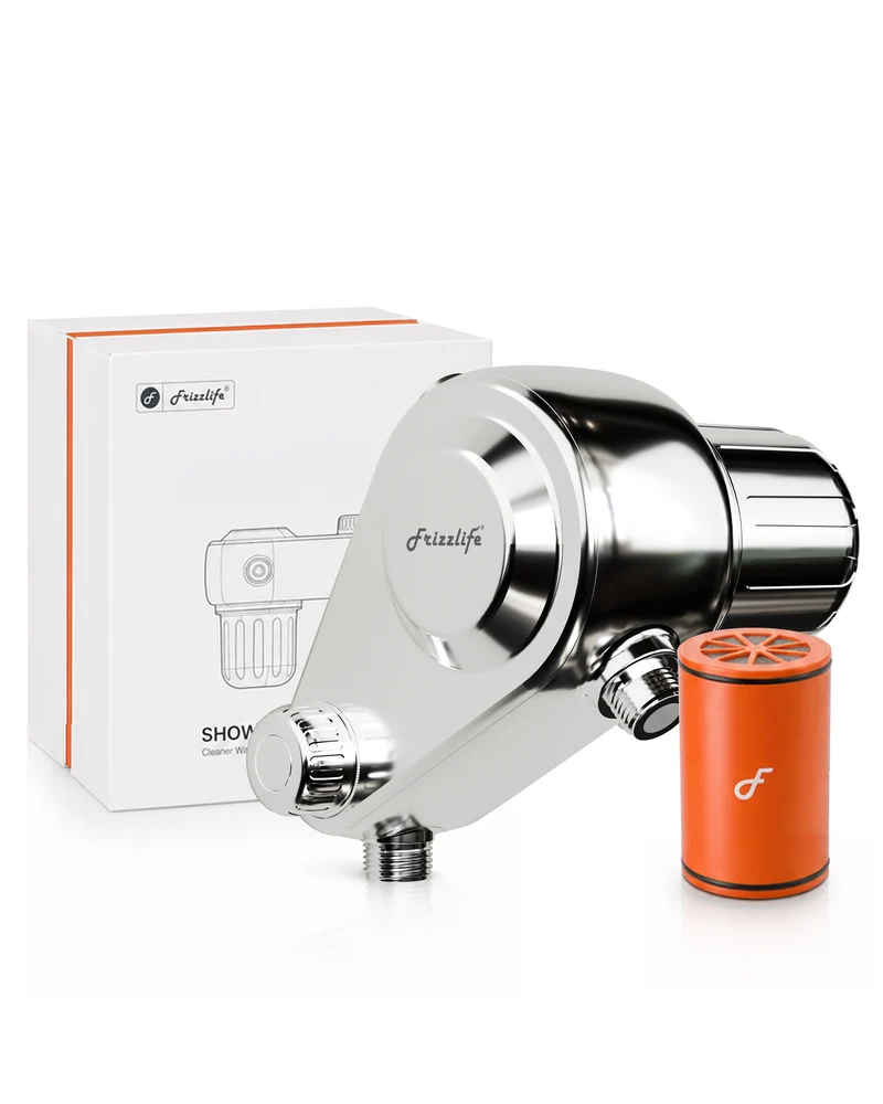 Frizzlife Dual-Outlet Shower Filter, Keeps Existing Fixed and Handheld Shower Heads, Both Showerhead Get Filtered Water, 210g KDF-55 and Calcium Sulfite, Reduces Chlorine, High Flow,Heads Not Included