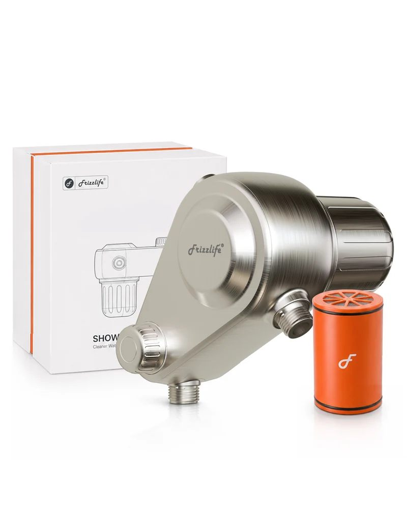 Frizzlife Dual-Outlet Shower Filter, Keeps Existing Fixed and Handheld Shower Heads, Both Showerhead Get Filtered Water, 210g KDF-55 and Calcium Sulfite, Reduces Chlorine, High Flow,Heads Not Included