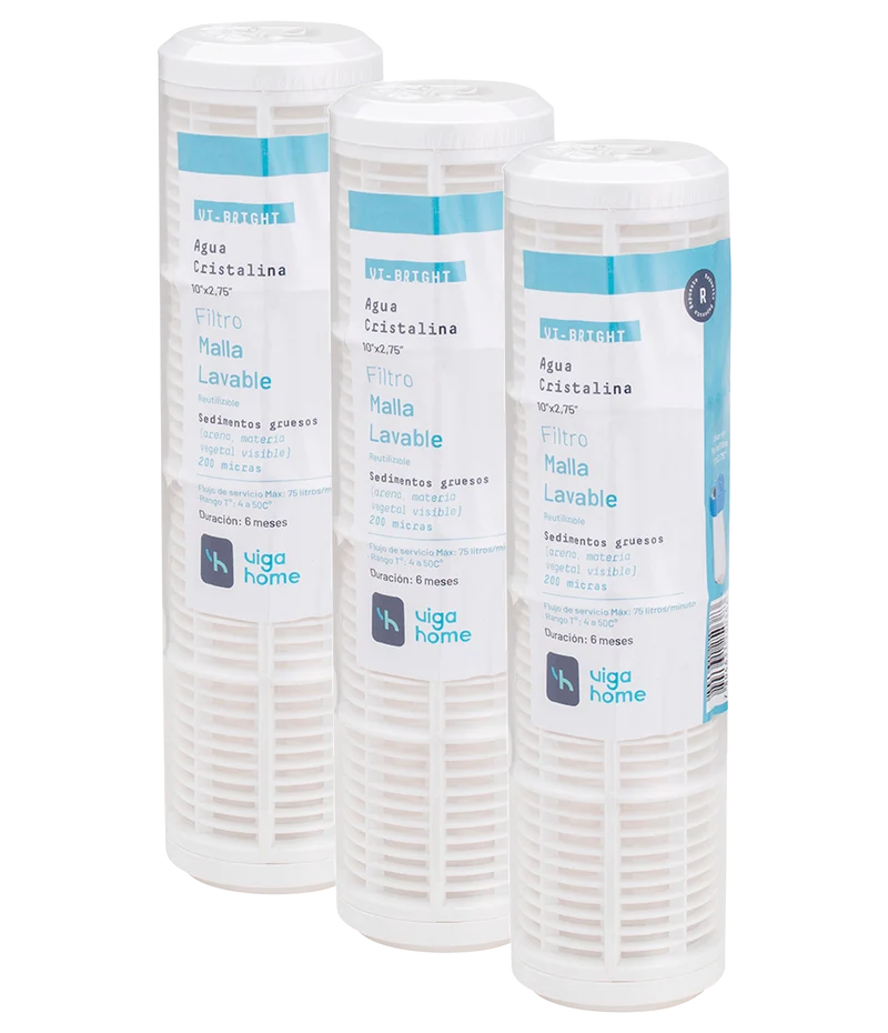 Pack 3 unidades Filtro de Agua malla 10"x2,75"