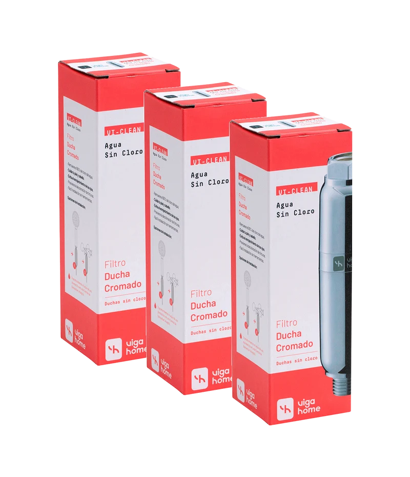 Pack 3 unidades Filtros de agua para ducha plateado