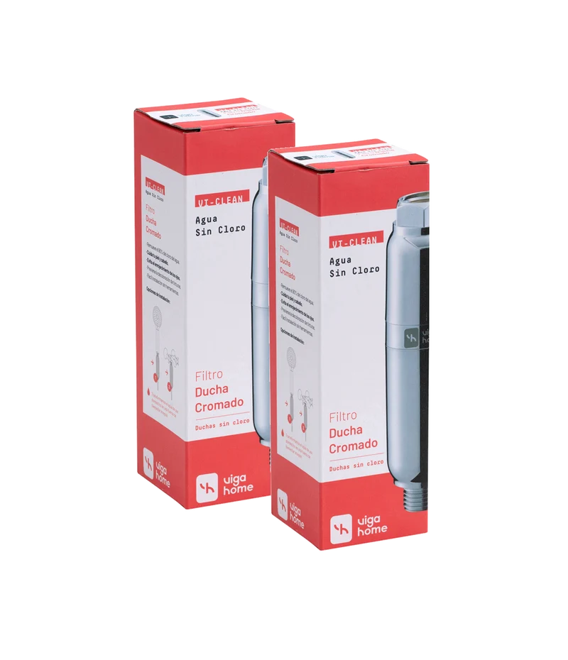 Pack 2 unidades Filtro de Agua para ducha plateado