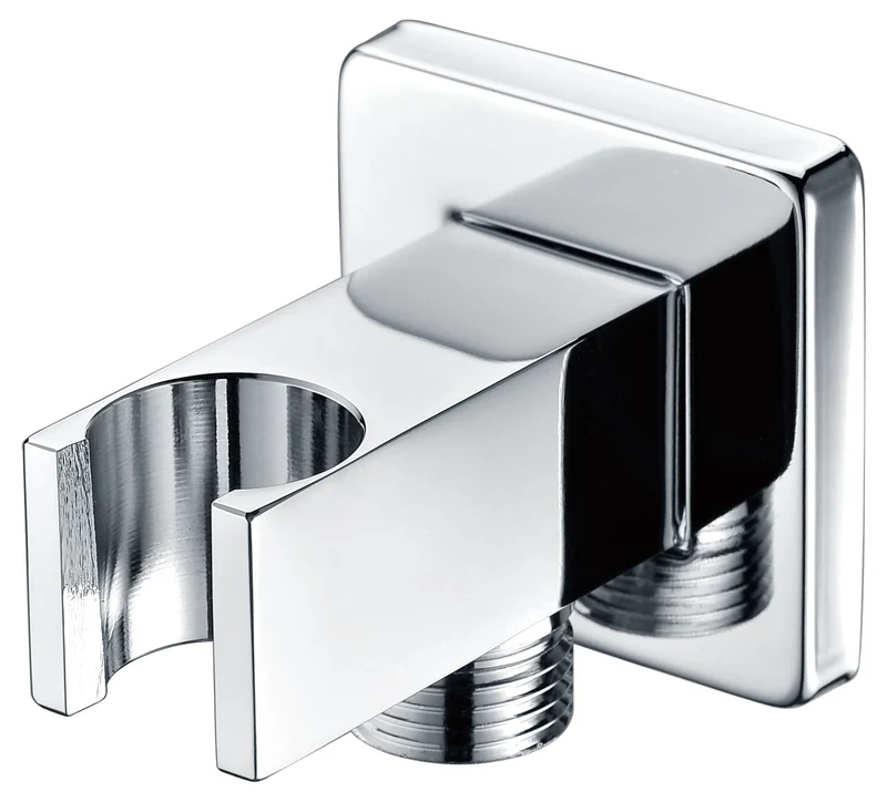 Soporte cuadrado para mango de ducha con salida de agua