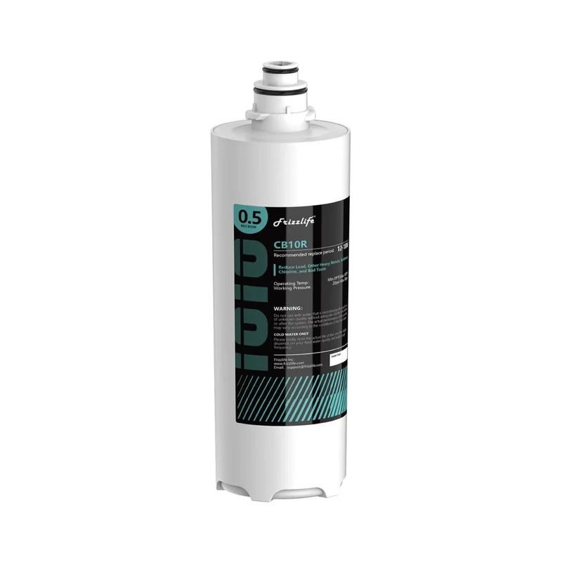 Frizzlife CB10R-HF Replacement Housing Kit With CB10R Filter Cartridge Inside - For DW10, DW10F, TW10 Under Sink Water Filter Systems