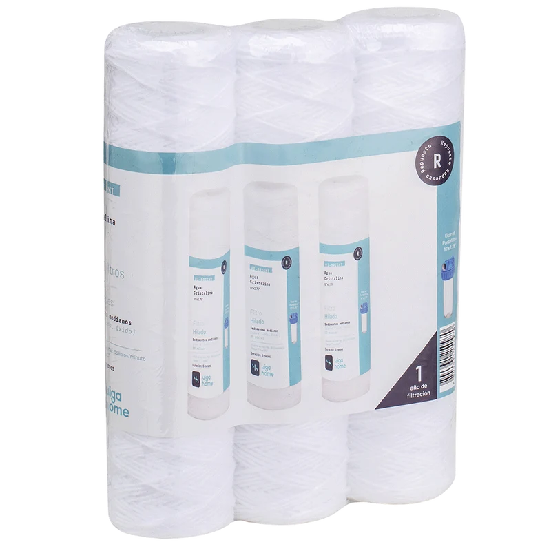 Pack de 3 filtros de agua hilados de 20 micras
