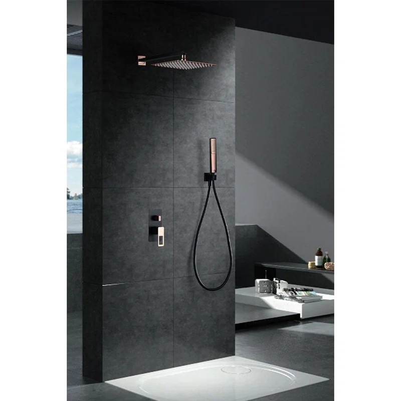 Imex – Suecia conjunto de ducha monomando negro oro rosa