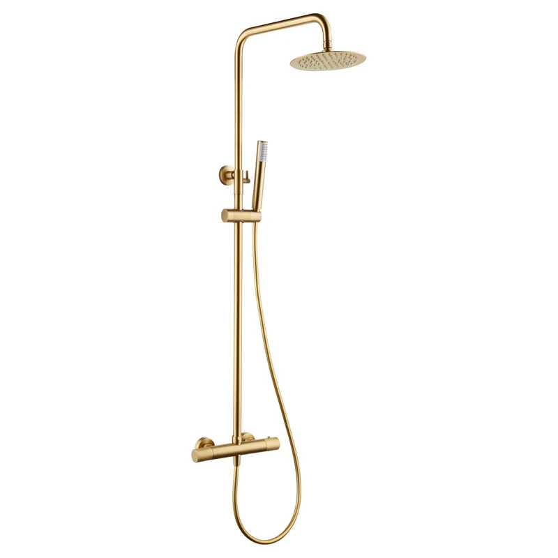 Imex – Line columna de ducha termostático oro cepillado