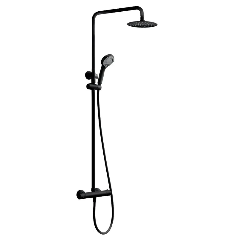 Imex – Kent columna de ducha termostático negro mate