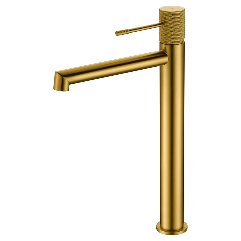 Imex – Line grifo monomando de lavabo alto oro cepillado