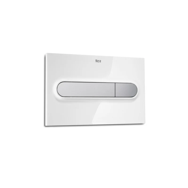 Roca - PL1 DUAL (ONE) - Placa de accionamiento con descarga dual, Color Blanco y Gris