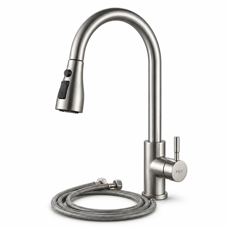 Grifo de Cocina Giratorio 360° Acero Inoxidable