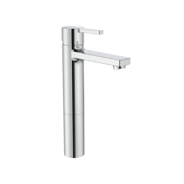 Roca - Grifo cromado de lavabo caño alto con cuerpo liso y desagüe click-clack Naia A5A3796C00