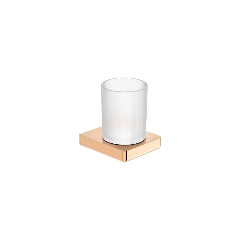 Roca - Portavaso y vaso de pared Tempo Oro Rosado A817021RG0