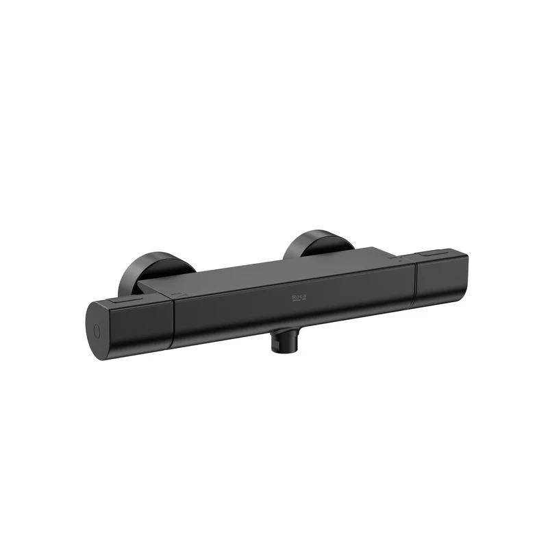 Roca - ROUND - Mezclador termostático exterior para ducha T-1000 Negro Titanio Cepillado A5A142ENM0