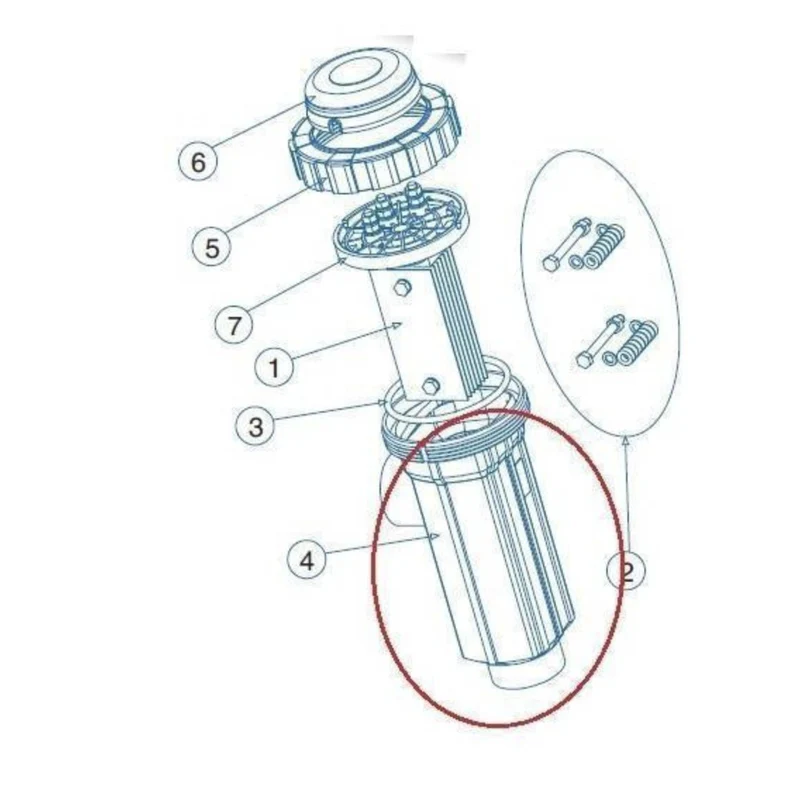 Idegis Vaso portaelectrodos Tecno DT-7 12 R-401 recambio para clorador salino de piscina