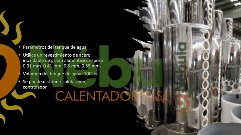 Calentador Solar 8 Tubos Baja Presión 2 A 3 Personas