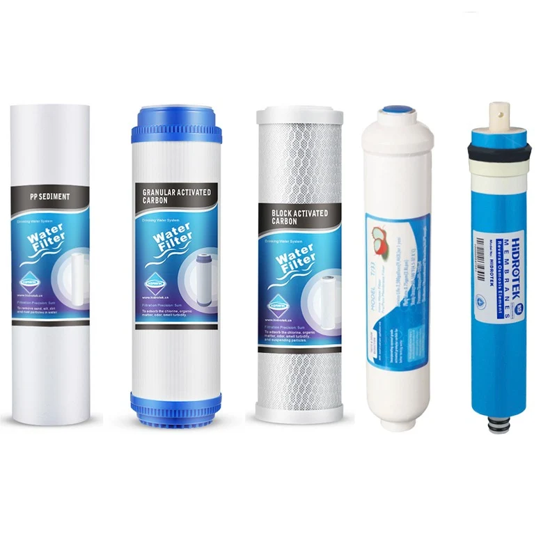 Kit De 5 Repuestos Filtros De Agua Osmosis Inversa 50GPD 2.5 X 10